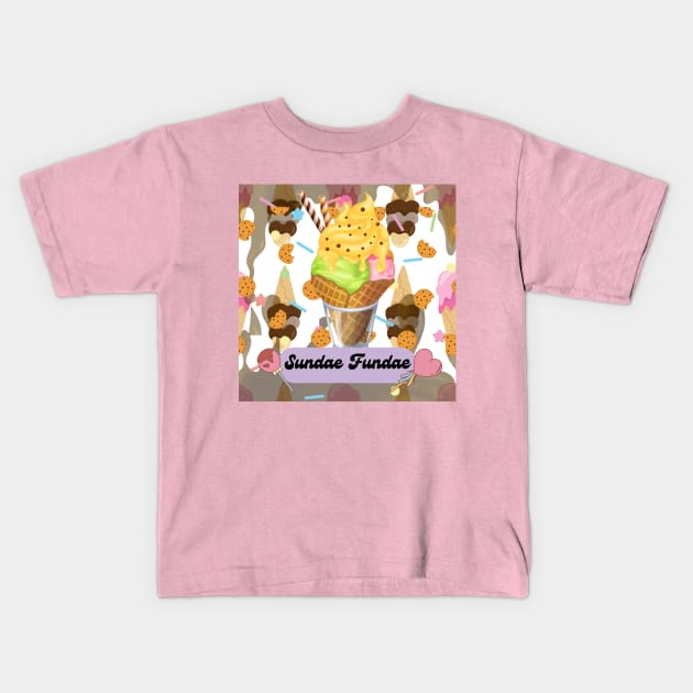 Sundae Fundae Kids T-Shirt by AlmostMaybeNever